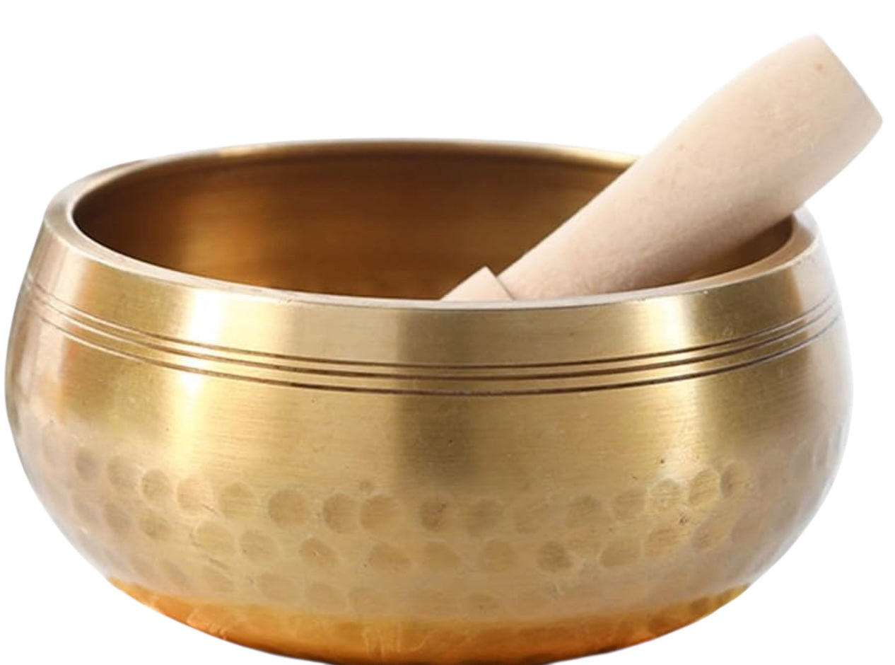 Brass singing bowl hammered