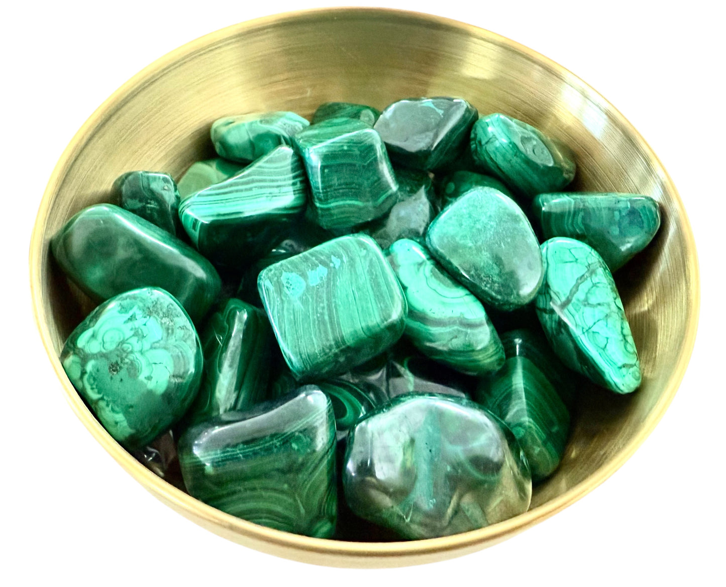 Malachite tumbled stone
