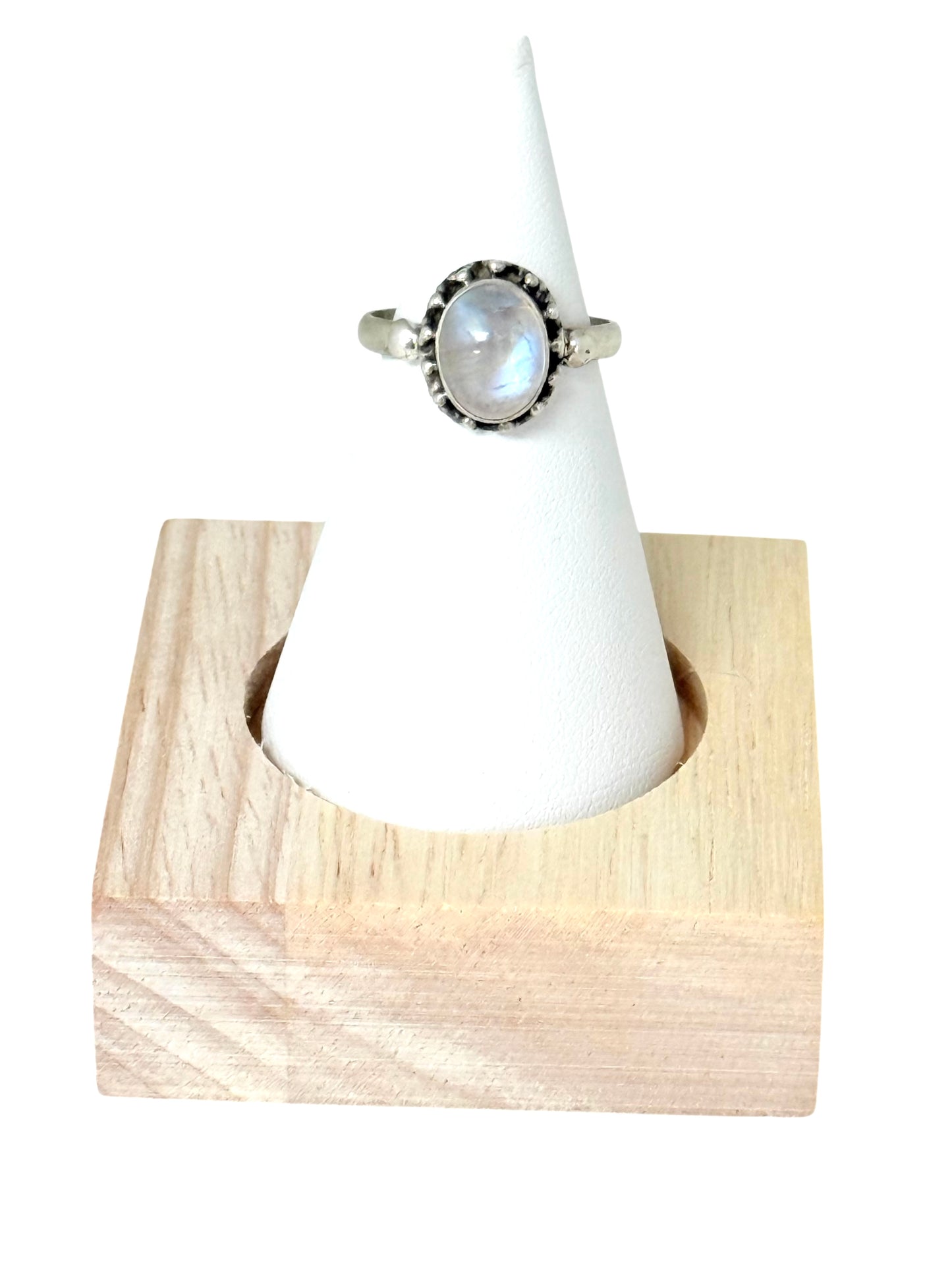 Rainbow Moonstone Silver Ring
