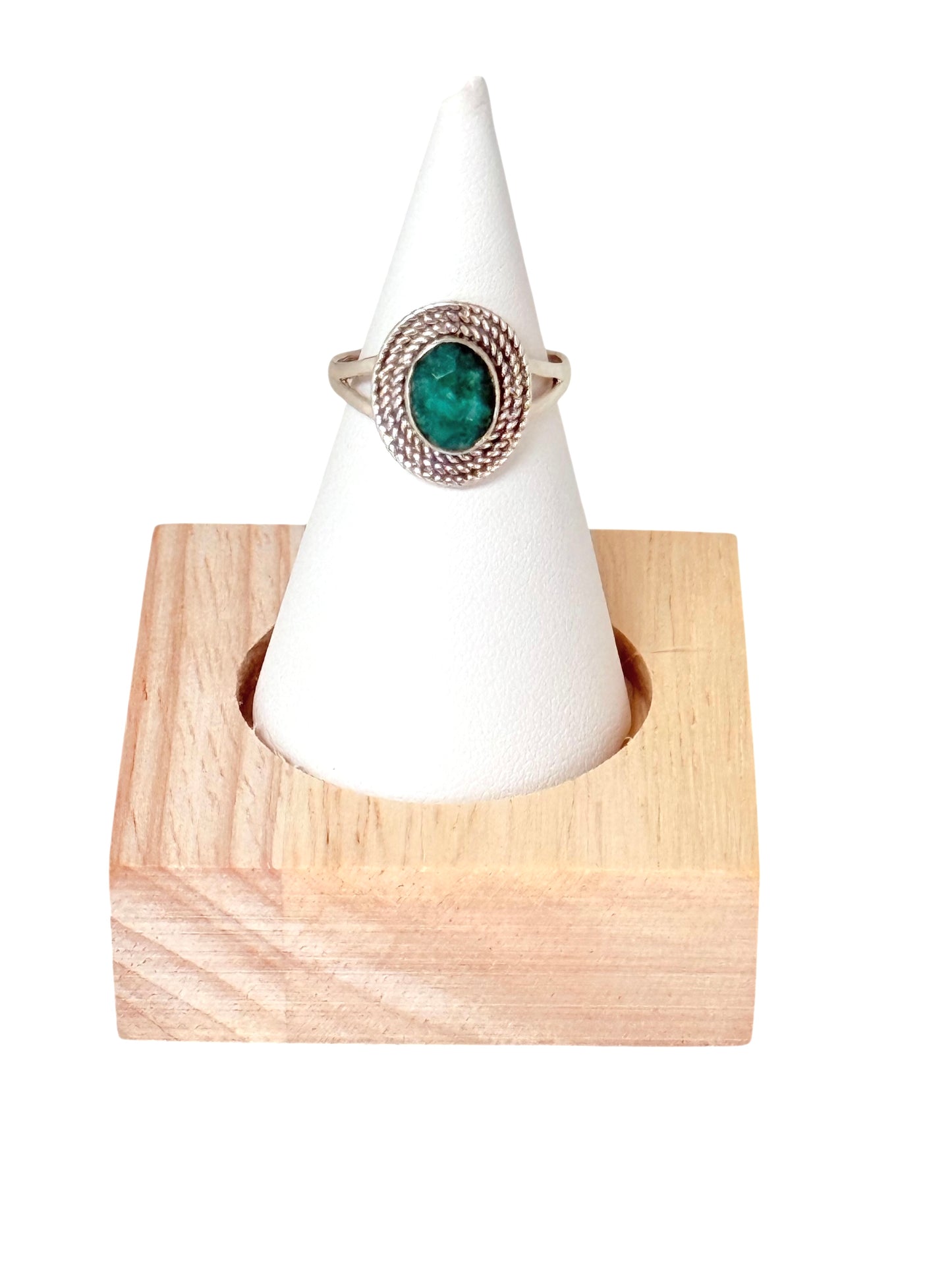 Emerald Silver Ring