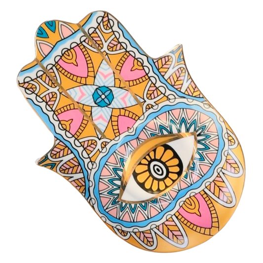 Hamsa Evil Eye Trinket Plates - (Golden)